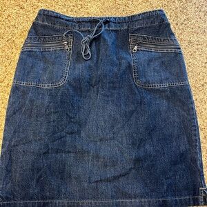Denim Drawstring Pocket Skirt